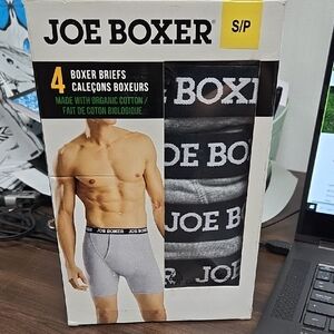 Joe Boxer Size S Grey 4 Pack of Organic Cotton Boxer Briefs